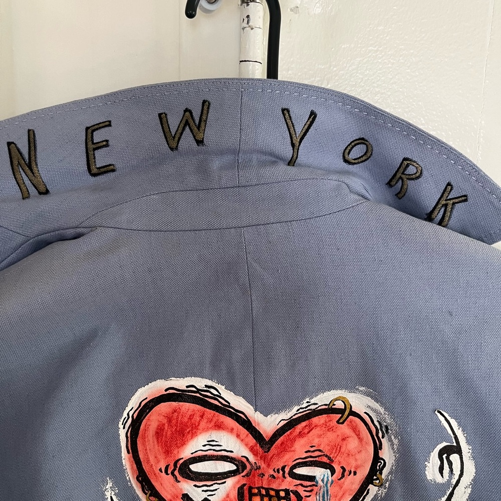 Bespoke New York (NYC) hand-painted vintage blazer